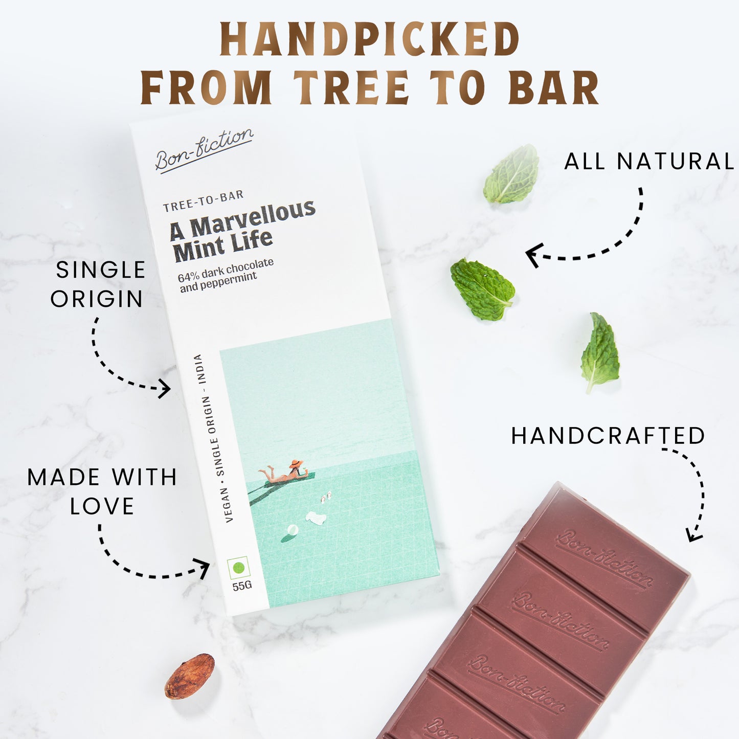 A Marvellous Mint Life - 64% Dark Peppermint Chocolate - Pack of 3