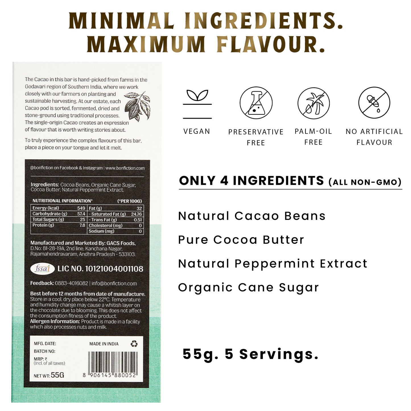 A Marvellous Mint Life - 64% Dark Peppermint Chocolate - Pack of 3