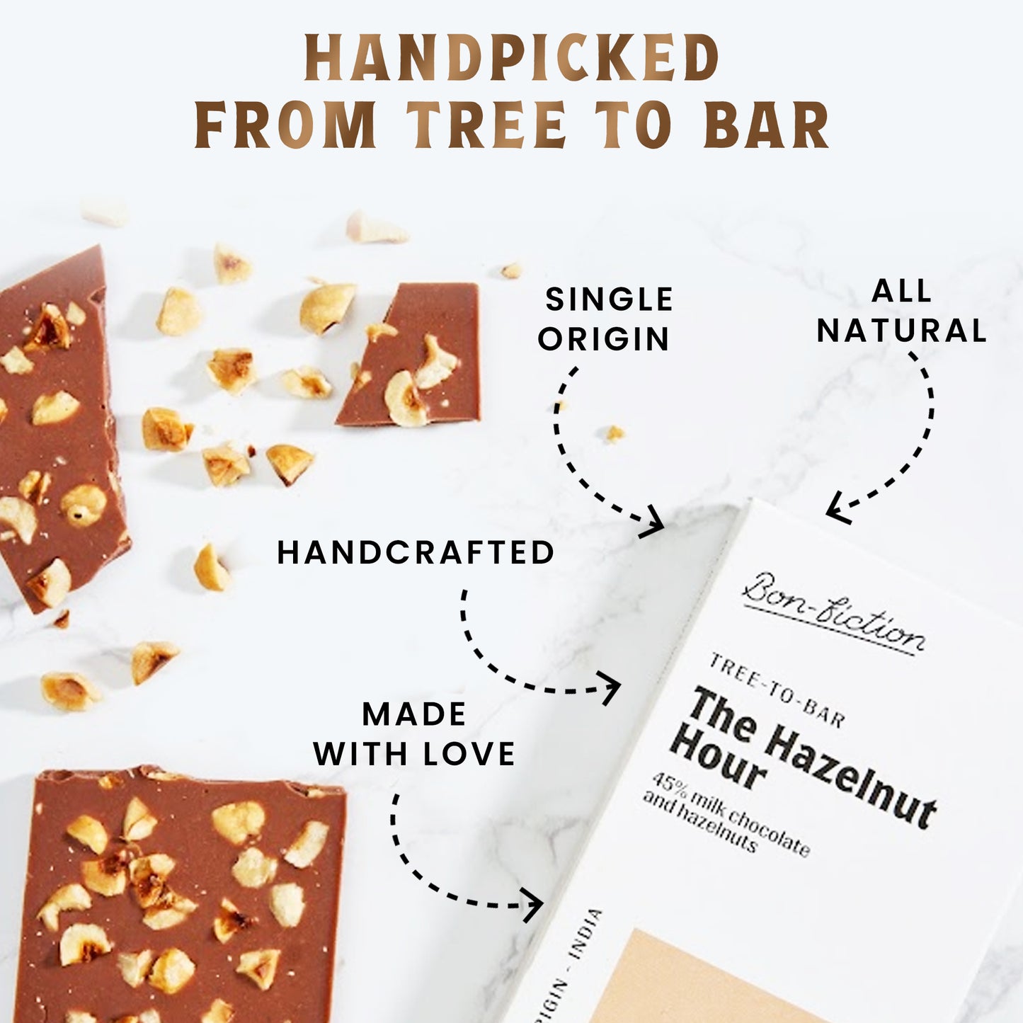 The Hazelnut Hour - 45% Milk Hazelnut Chocolate - Pack of 3