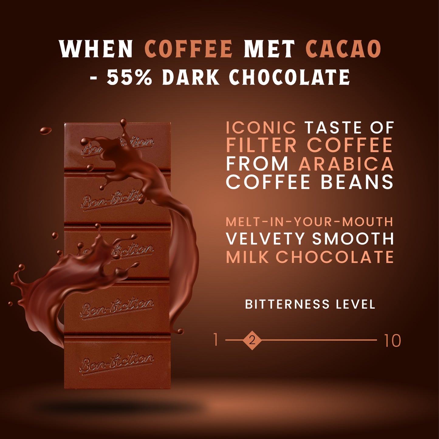 When Coffee met Cacao - 55% Dark Milk Coffee Chocolate - Pack of 3