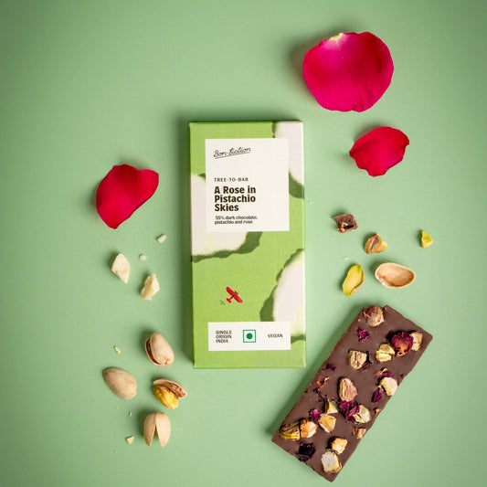 A Rose in Pistachio Skies - 55% Dark Rose Pistachio Chocolate - Mini