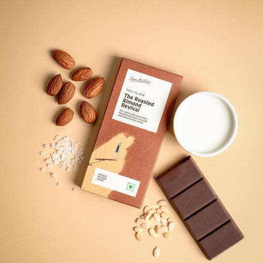 The Roasted Almond Revival - 55% Dark Milk Roasted Almonds Chocolate - Mini