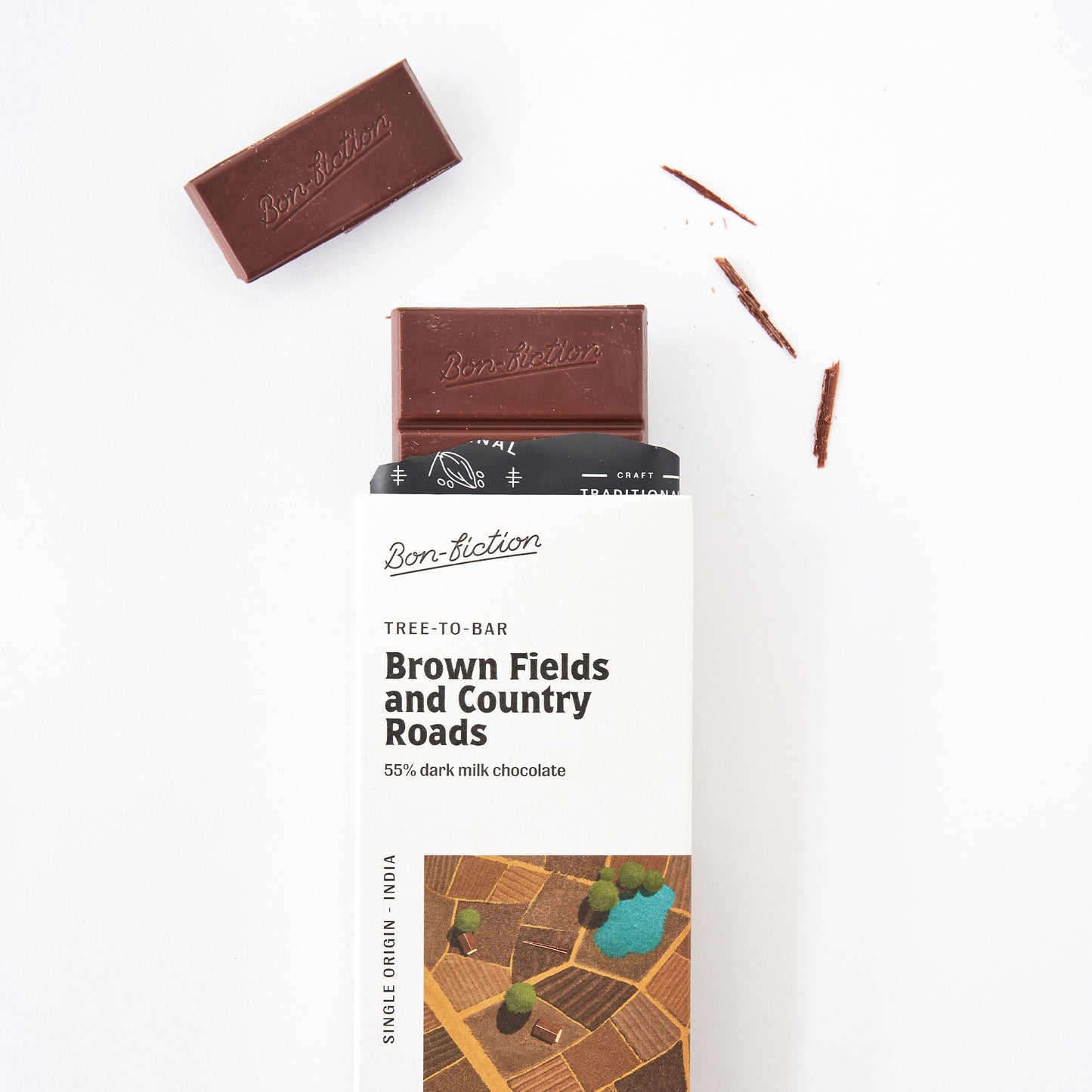 Brown Fields & Country Roads - 55% Dark Milk Chocolate - Pack of 3