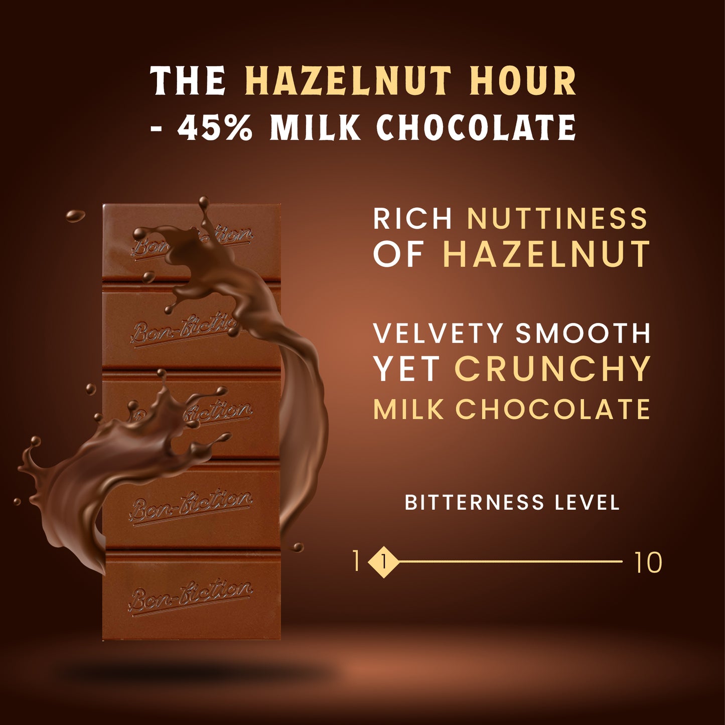 The Hazelnut Hour - 45% Milk Hazelnut Chocolate - Pack of 3