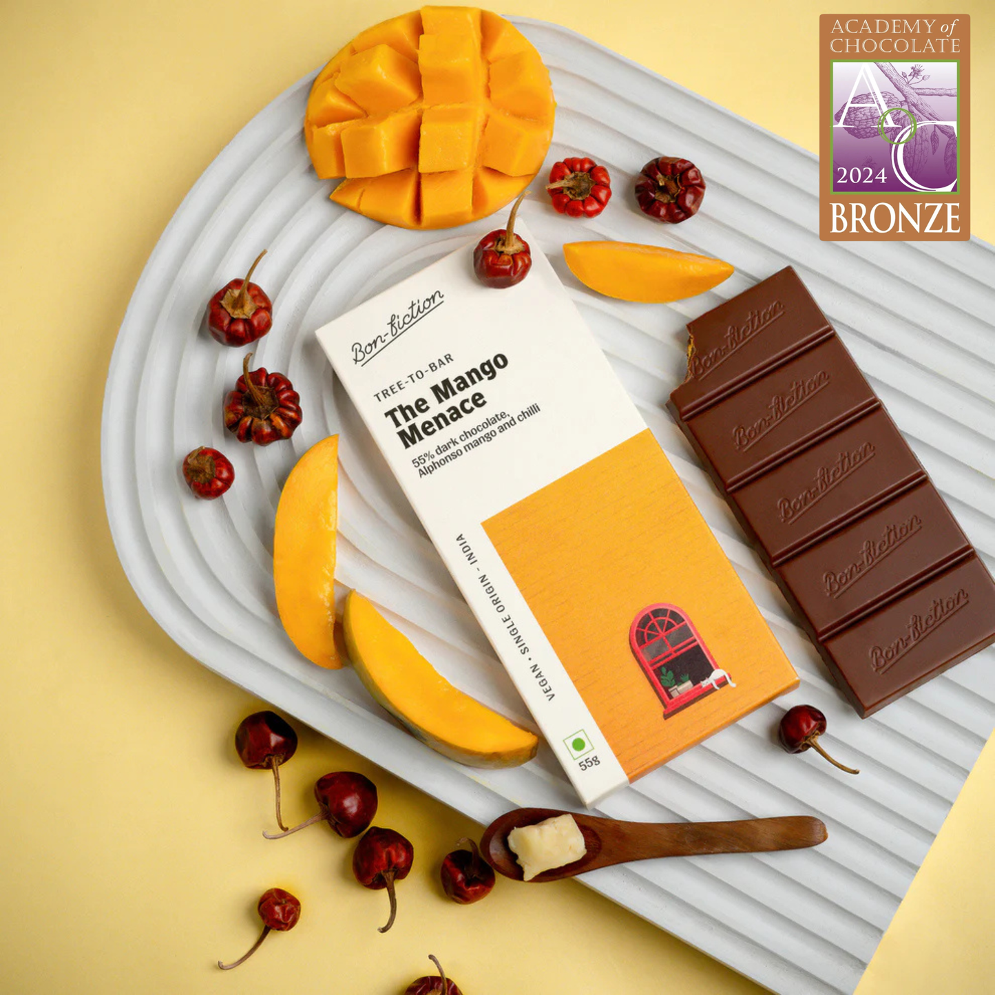 The Mango Menace - 55% Dark Alphonso Mango Chilli Chocolate