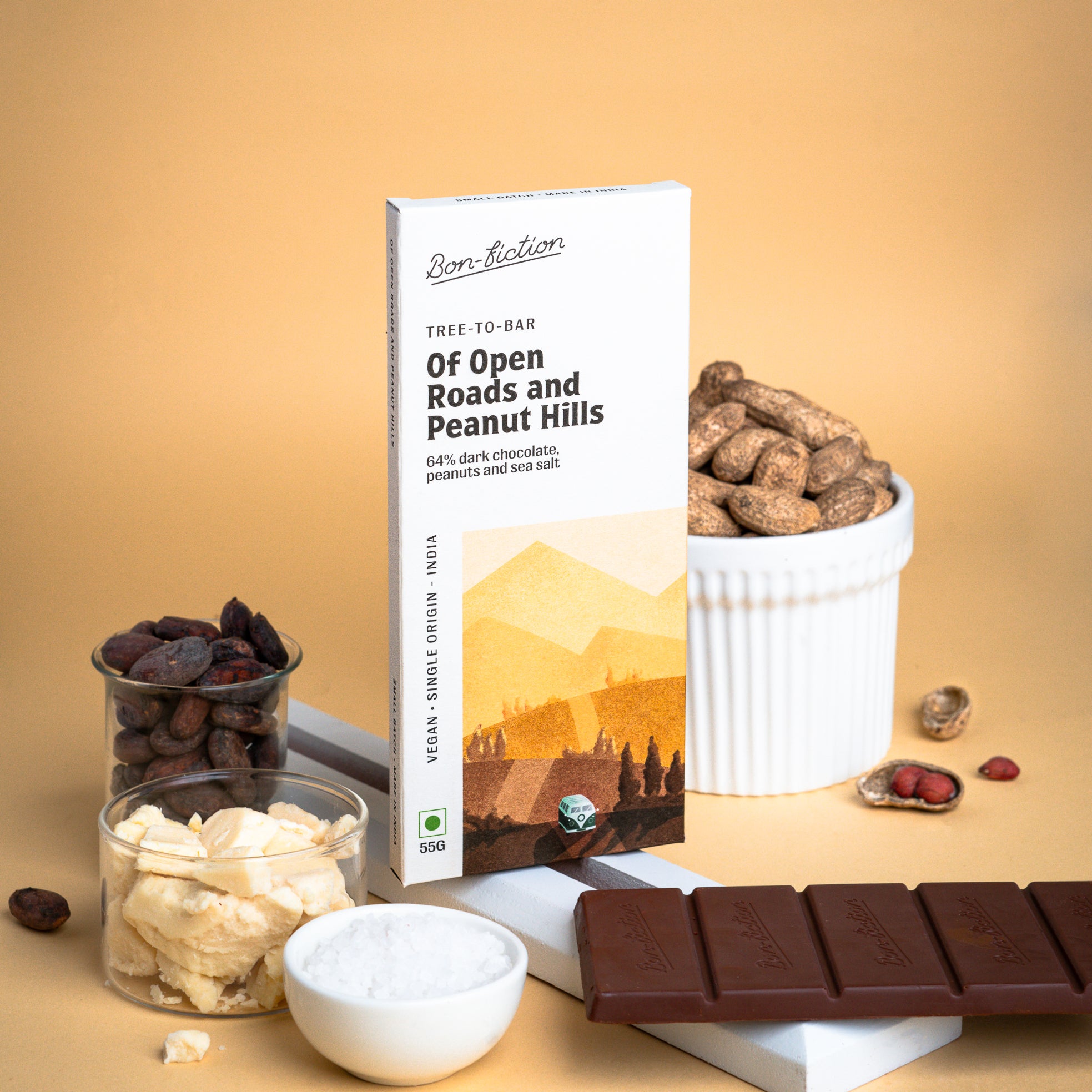 Of Open Roads and Peanut Hills - 64% Peanut Dark Chocolate