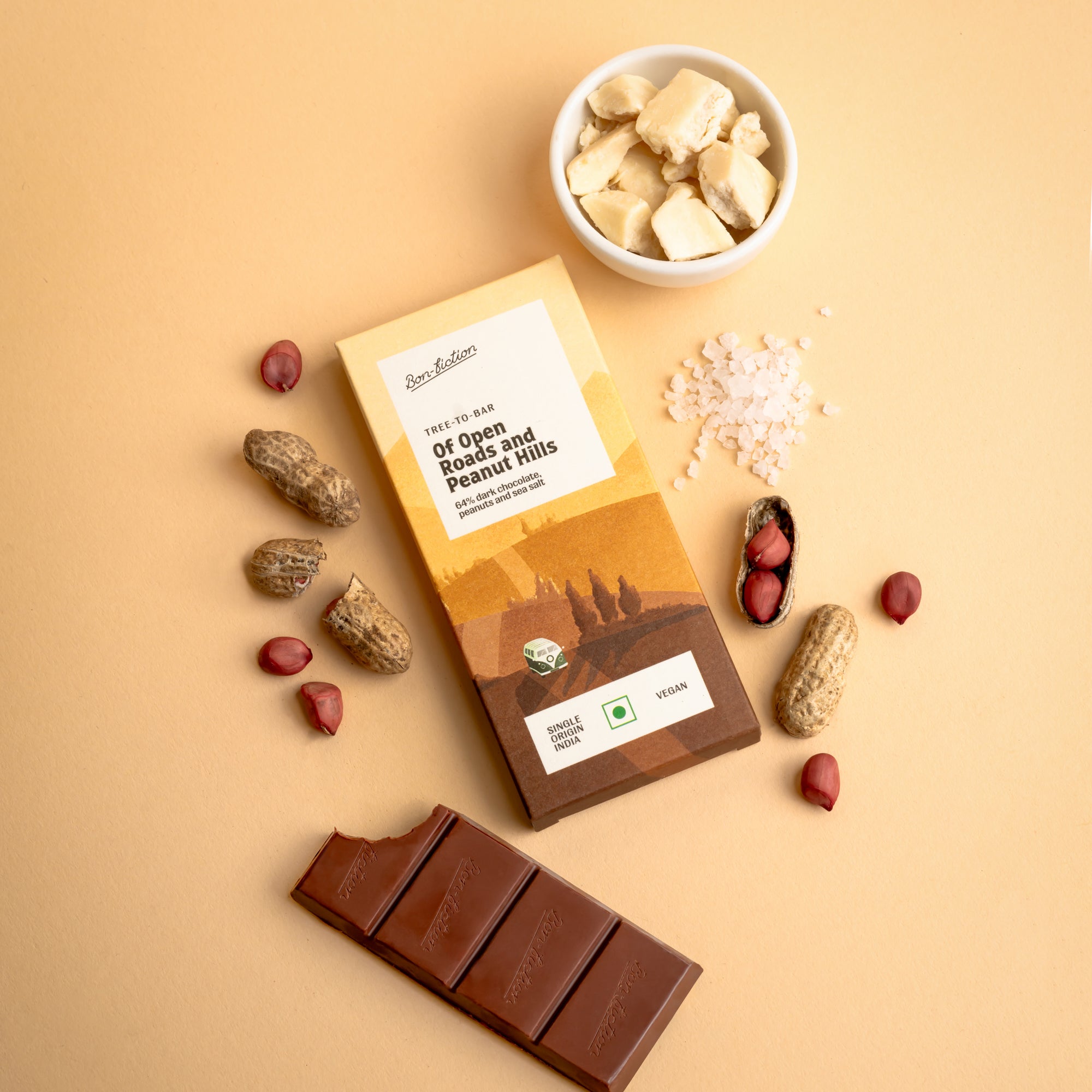 Of Open Roads And Peanut Hills - 64% Peanut Dark Chocolate - Mini's