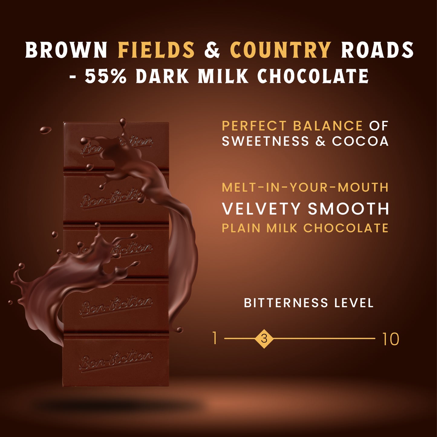 Brown Fields & Country Roads - 55% Dark Milk Chocolate