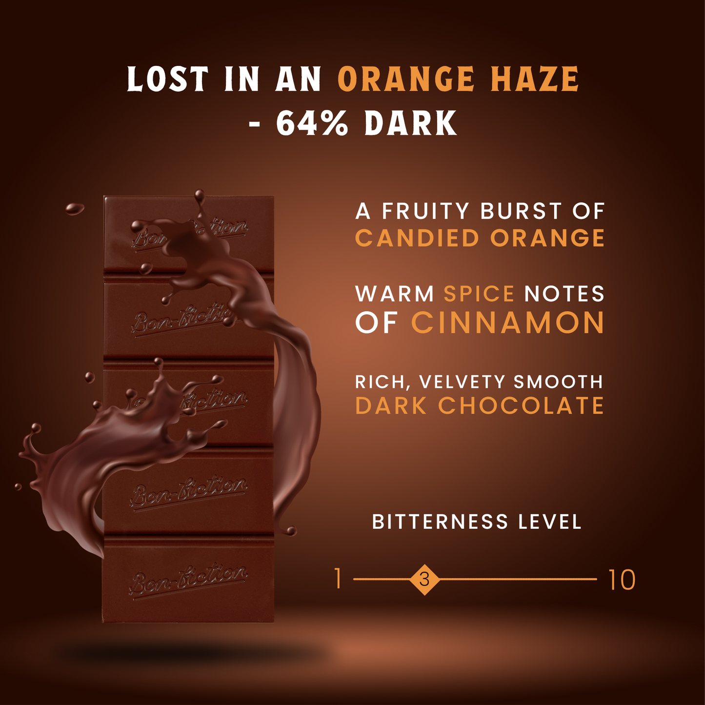 Lost In An Orange Haze -  64% Dark Orange  Cinnamon Chocolate