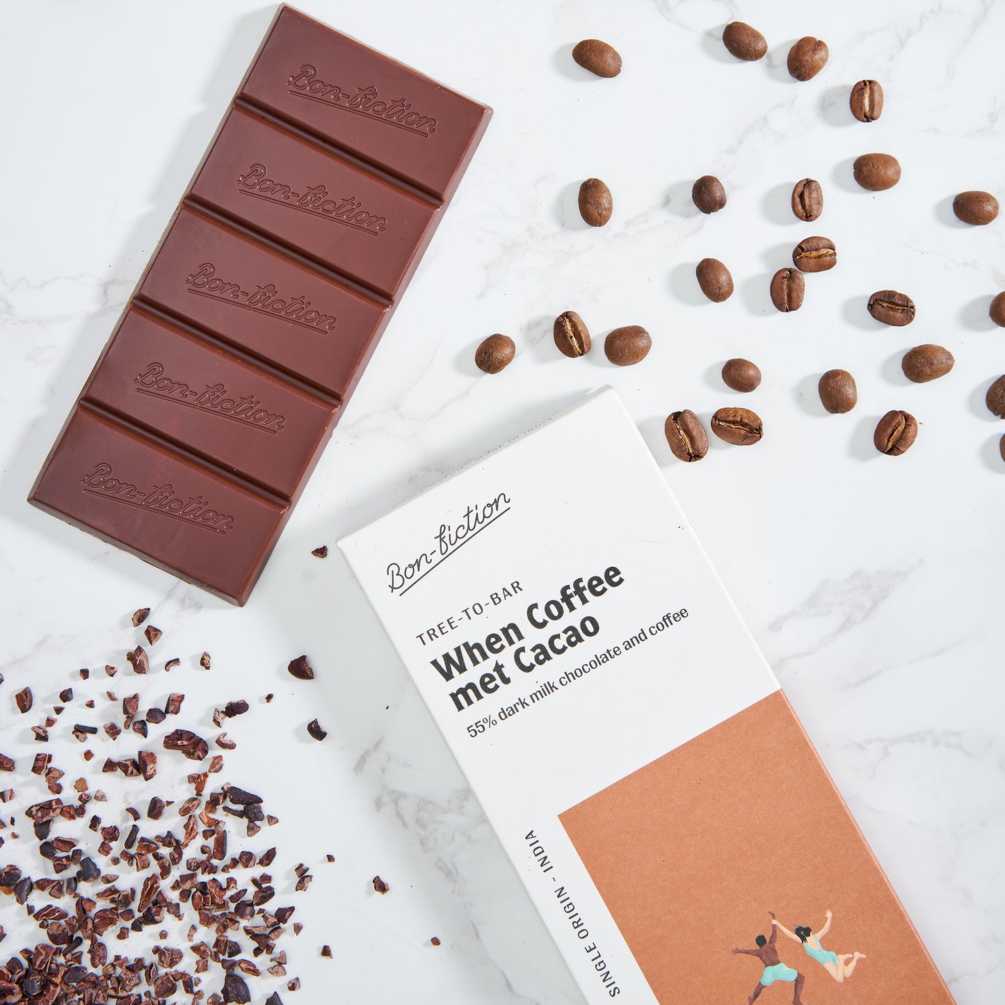 When Coffee met Cacao - 55% Dark Milk Coffee Chocolate