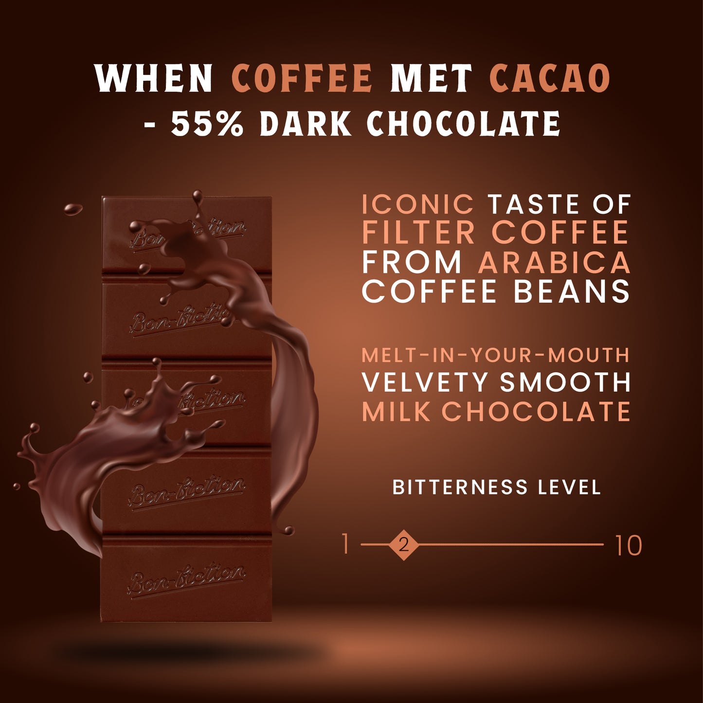 When Coffee met Cacao - 55% Dark Milk Coffee Chocolate