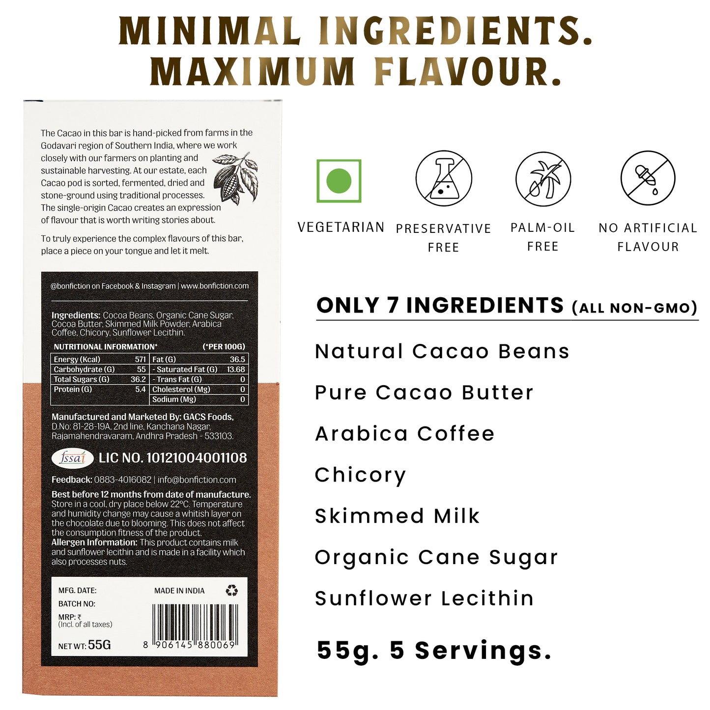 When Coffee met Cacao - 55% Dark Milk Coffee Chocolate